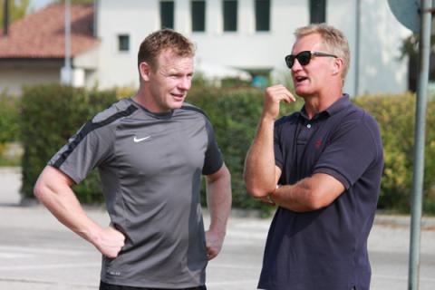 Michael Lynagh con il coach dei Saracens McCall